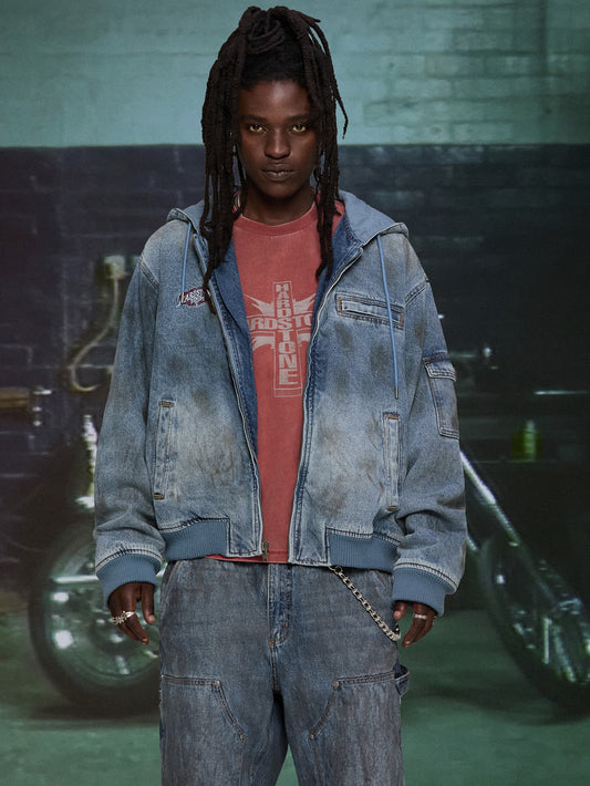 HARDSTONE Denim Hooded Jacket